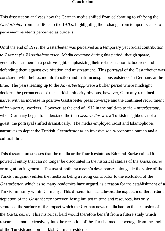 Dissertation conclusion example